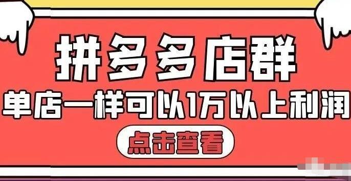 拼多多店群单店一样可以产出1万5以上利润【付费文章】-星璨学社
