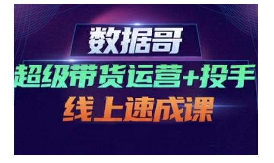 数据哥·超级带货运营 投手线上速成课，快速提升运营和熟悉学会投手技巧-星璨学社