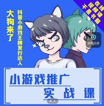 大狗来了：小游戏推广实战课，带你搭建一个游戏推广变现账号-星璨学社