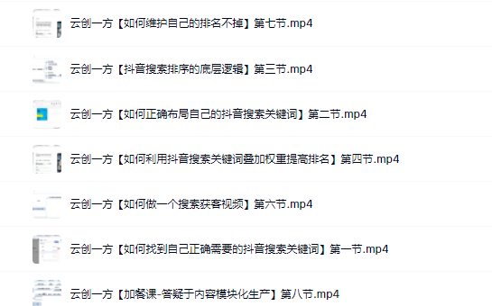 云创一方2022抖音SEO系列课程，教你如何快速上抖音搜索排名第一-星璨学社