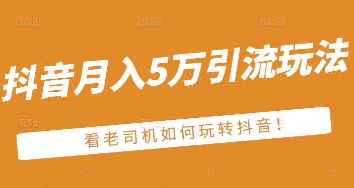 老古董·抖音月入5万引流玩法，看看老司机如何玩转抖音(附赠：抖音另类引流思路)-星璨学社