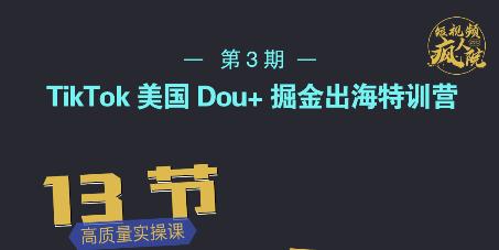TikTok美国Dou 掘金出海特训营，美国dou 成功投放95%-星璨学社