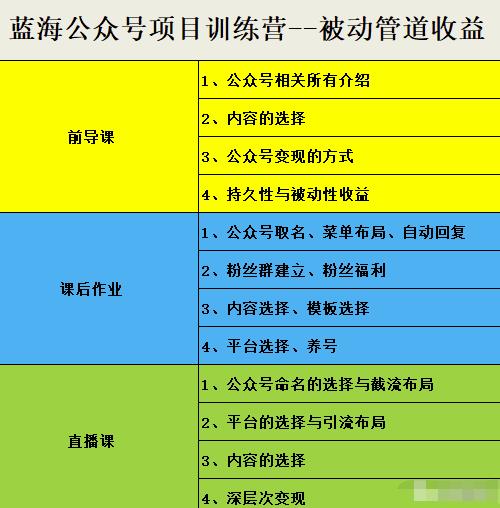 米辣微课·蓝海公众号项目训练营，手把手教你实操运营公众号和小程序变现-星璨学社
