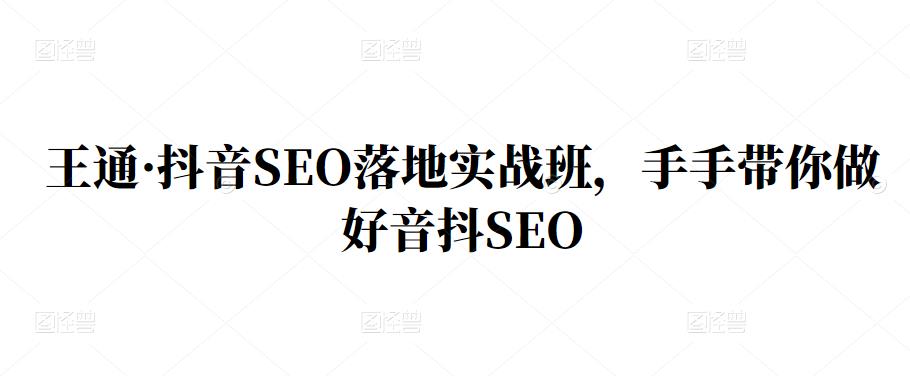 王通·抖音SEO落地实战班，手‬手带你做好音抖‬‬SEO-星璨学社