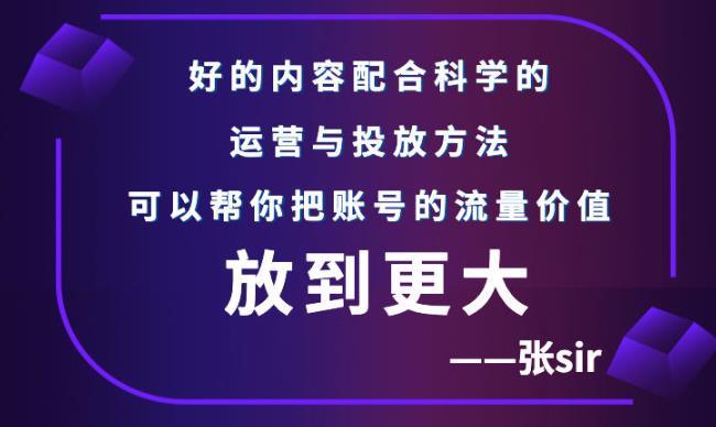 张sir账号流量增长课，告别海王流量，让你的流量更精准-星璨学社