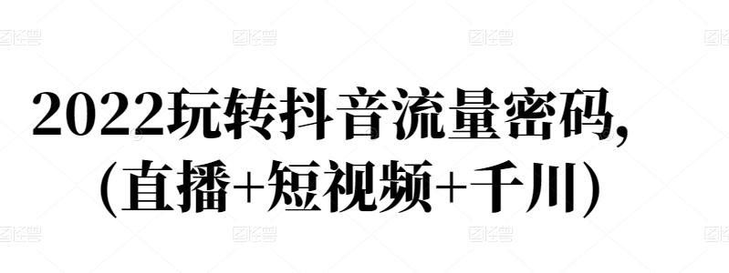 2022玩转抖音流量密码，(直播 短视频 千川)-星璨学社