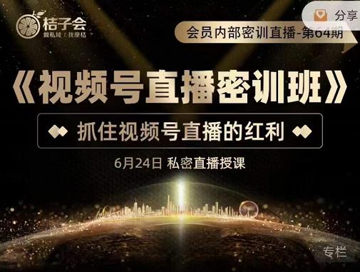 《视频号直播密训班》，抓住视频号直播的红利 价值12800-星璨学社