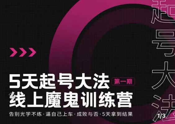 五天起号魔鬼训练营，告别光学不练，逼自己上车，成败与否，5天拿到结果-星璨学社