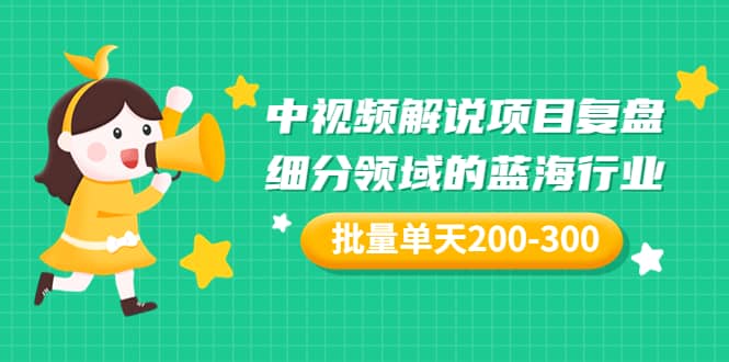 某付费文章：中视频解说项目复盘：细分领域的蓝海行业 批量单天200-300收益-星璨学社