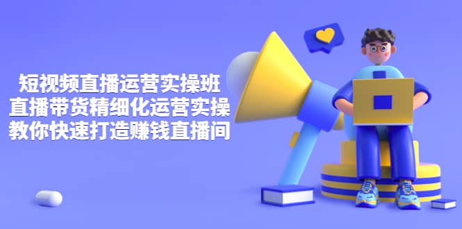 短视频直播运营实操班，直播带货精细化运营实操，教你快速打造赚钱直播间-星璨学社