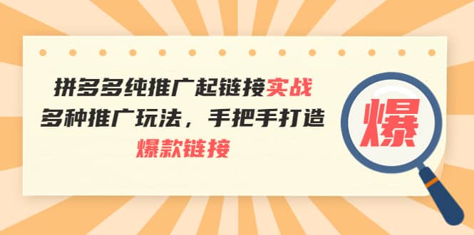 拼多多纯推广起链接实战：多种推广玩法，手把手打造爆款链接-星璨学社