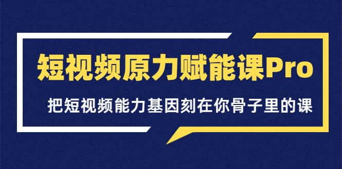 短视频原力赋能课Pro，把短视频能力基因刻在你骨子里的课（价值4999元）-星璨学社