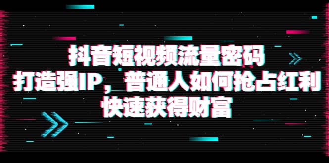 抖音短视频流量密码：打造强IP，普通人如何抢占红利，快速获得财富-星璨学社