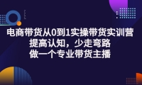 电商带货从0到1实操带货实训营:提高认知,少走弯路,做一个专业带货主播-星璨学社