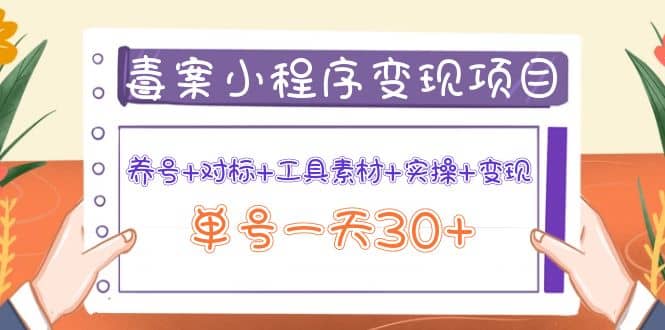 毒案小程序变现项目：养号 对标 工具素材 实操 变现-星璨学社