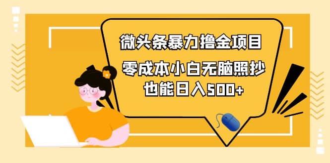 人人都能操作的微头条最新暴力撸金项目，零成本小白无脑搬运-星璨学社