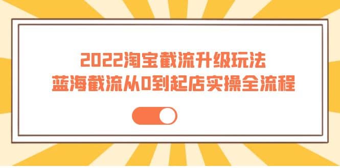 2022淘宝截流升级玩法：蓝海截流从0到起店实操全流程 价值千元-星璨学社