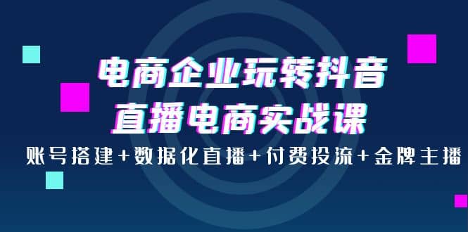 电商企业玩转抖音直播电商实战课：账号搭建 数据化直播 付费投流 金牌主播-星璨学社