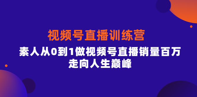 视频号直播训练营，素人从0到1做视频号直播销量百万，走向人生巅峰-星璨学社