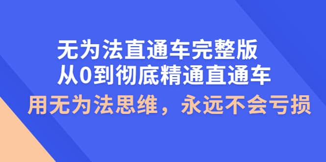 无为法直通车完整版：从0到彻底精通直通车，用无为法思维，永远不会亏损-星璨学社