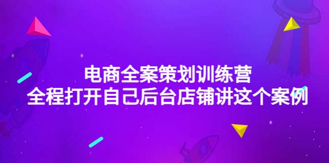 电商全案策划训练营：全程打开自己后台店铺讲这个案例（9节课时）-星璨学社