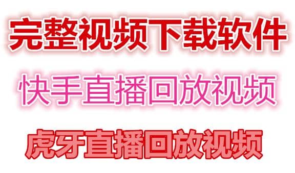 快手直播回放视频/虎牙直播回放视频完整下载(电脑软件 视频教程)-星璨学社