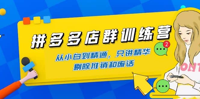 拼多多店群训练营：从小白到精通，只讲精华，剔除推销和废话-星璨学社