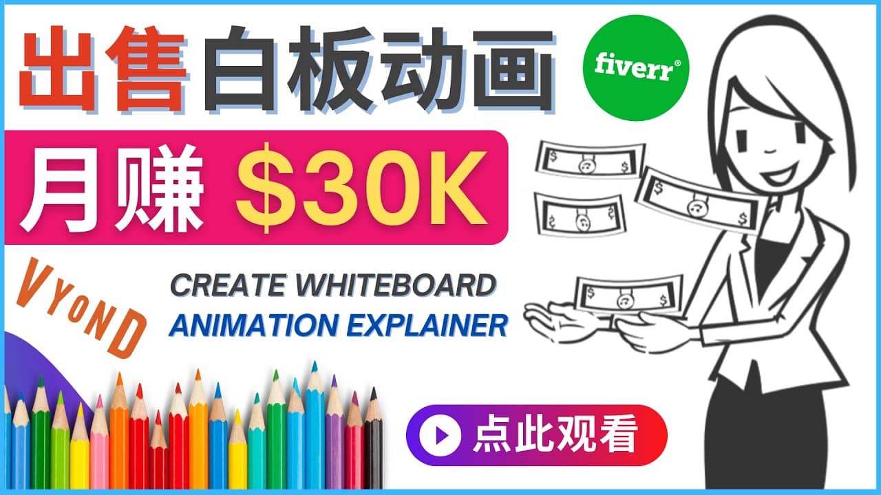 如何用最简单制作白板动画（WhiteBoard Animation）月赚3万美元-星璨学社