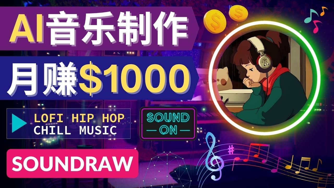 无需任何音乐基础： 使用AI软件制作Lofi Hip Hop Chill Music 月赚1000美元-星璨学社