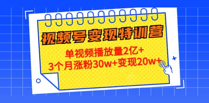 20天视频号变现特训营：单视频播放量2亿-星璨学社