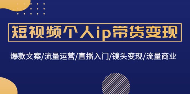 短视频个人ip带货变现：爆款文案/流量运营/直播入门/镜头变现/流量商业-星璨学社