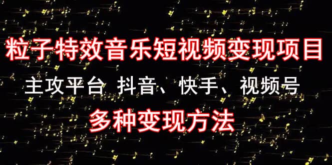 《粒子特效音乐短视频变现项目》主攻平台 抖音、快手、视频号 多种变现方法-星璨学社