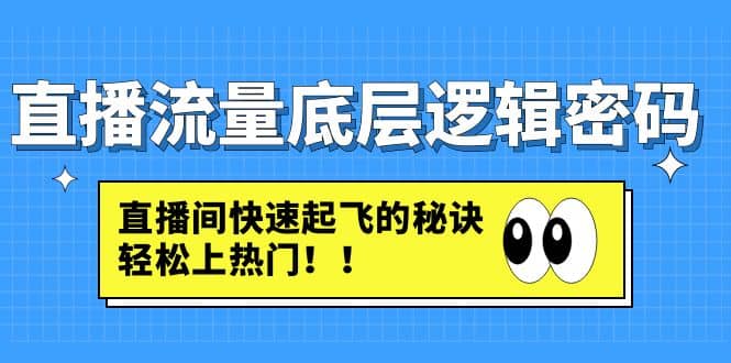 直播流量底层逻辑密码：直播间快速起飞的秘诀，轻松上热门-星璨学社