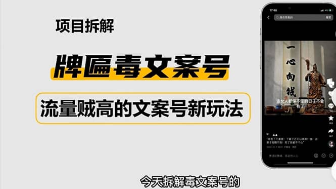 2023抖音快手毒文案新玩法，牌匾文案号，起号快易变现-星璨学社