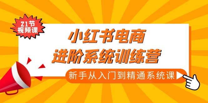 小红书电商进阶系统训练营：新手从入门到精通系统课（21节视频课）-星璨学社