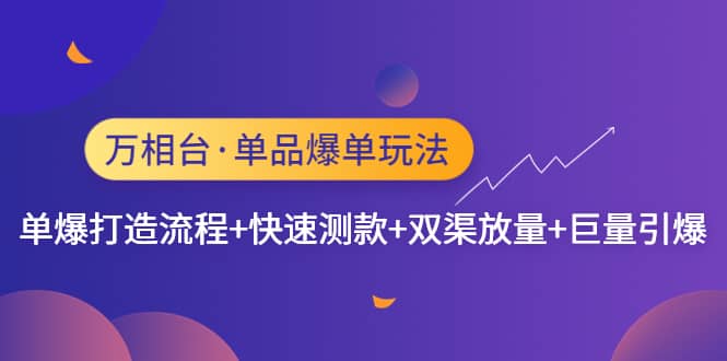 万相台·单品爆单玩法，单爆打造流程 快速测款 双渠放量 巨量引爆-星璨学社
