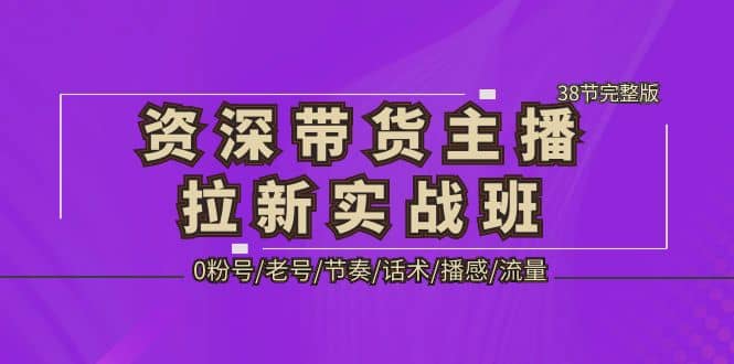 资深·带货主播拉新实战班，0粉号/老号/节奏/话术/播感/流量-38节完整版-星璨学社
