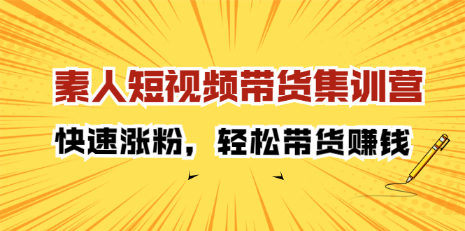 素人短视频带货集训营：快速涨粉，轻松带货赚钱-星璨学社