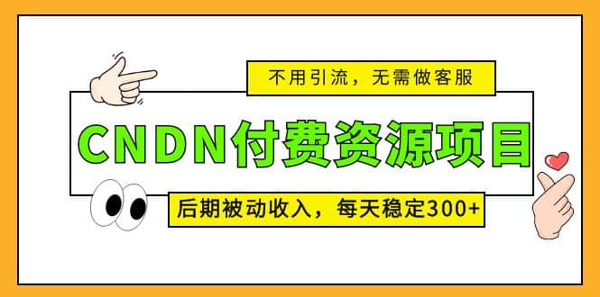 CNDN付费资源项目，不用引流，无需做客服，后期被动收入-星璨学社