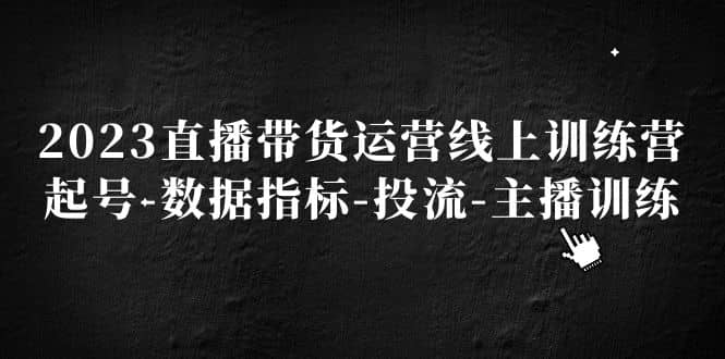 2023直播带货运营线上训练营，起号-数据指标-投流-主播训练-星璨学社
