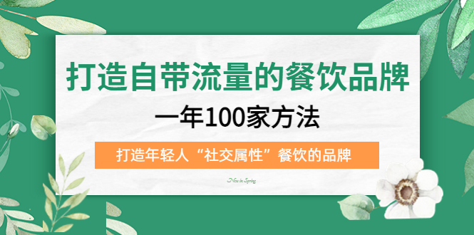 打造自带流量的餐饮品牌：一年100家方法 打造年轻人“社交属性”餐饮的品牌-星璨学社