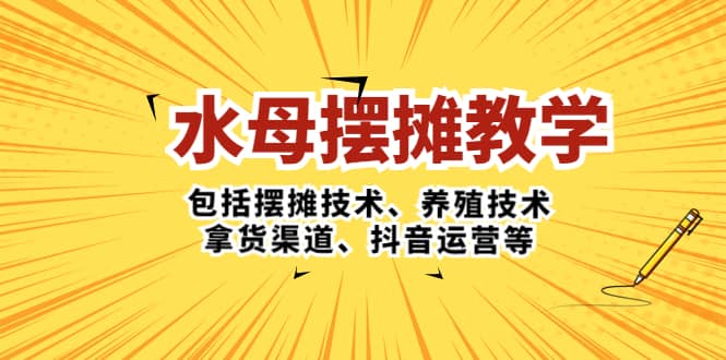 水母·摆摊教学，包括摆摊技术、养殖技术、拿货渠道、抖音运营等-星璨学社