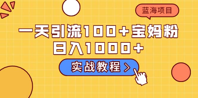 一天引流100 宝妈粉，日入1000 的蓝海项目（实战教程）-星璨学社