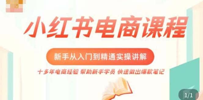 小红书电商新手入门到精通实操课，从入门到精通做爆款笔记，开店运营-星璨学社