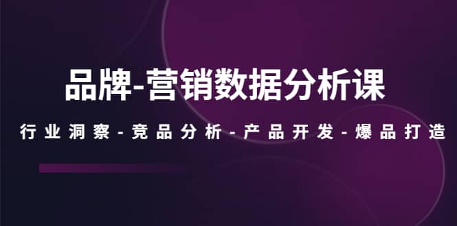 品牌-营销数据分析课，行业洞察-竞品分析-产品开发-爆品打造-星璨学社
