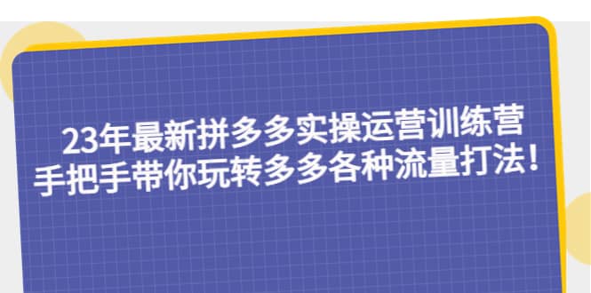 23年最新拼多多实操运营训练营：手把手带你玩转多多各种流量打法！-星璨学社