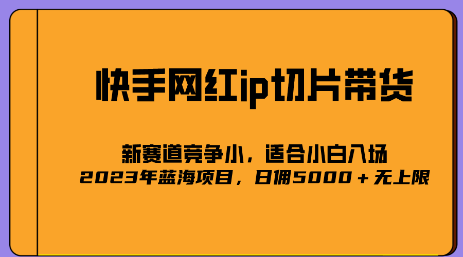 2023爆火的快手网红IP切片，号称日佣5000＋的蓝海项目，二驴的独家授权-星璨学社