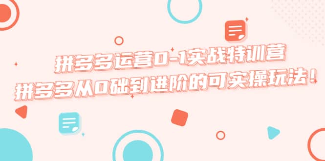 拼多多运营0-1实战特训营，拼多多从0础到进阶的可实操玩法-星璨学社