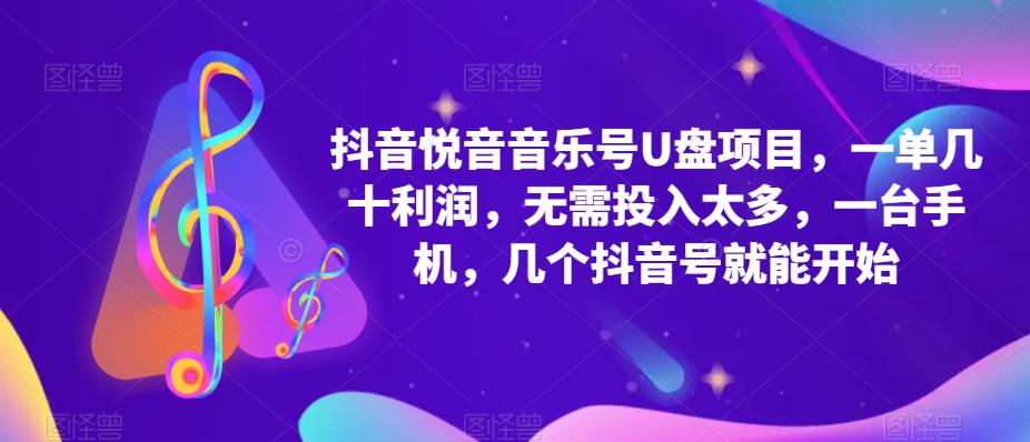 抖音音乐号U盘项目 一单几十利润 无需投入太多 一台手机 几个抖音号就开始-星璨学社