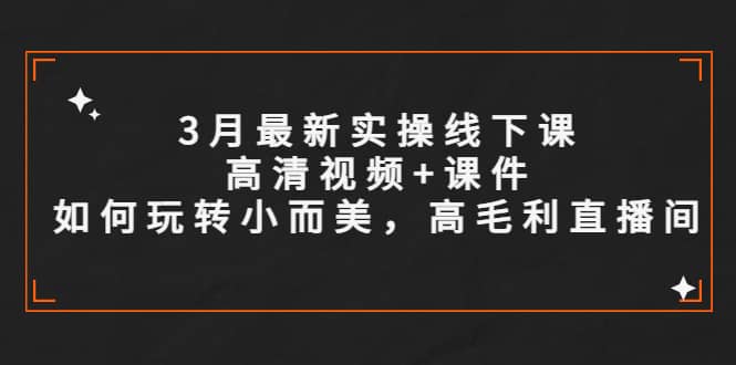 3月最新实操线下课高清视频 课件，如何玩转小而美，高毛利直播间-星璨学社